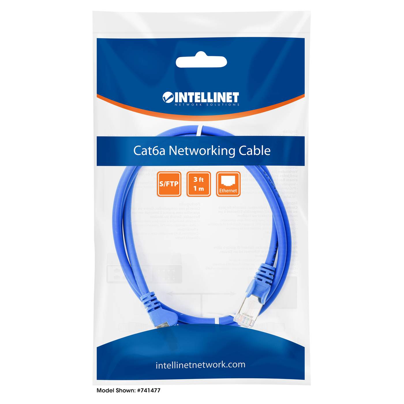 Cat6a S/FTP Patch Cable, 14 ft., Blue Packaging Image 2