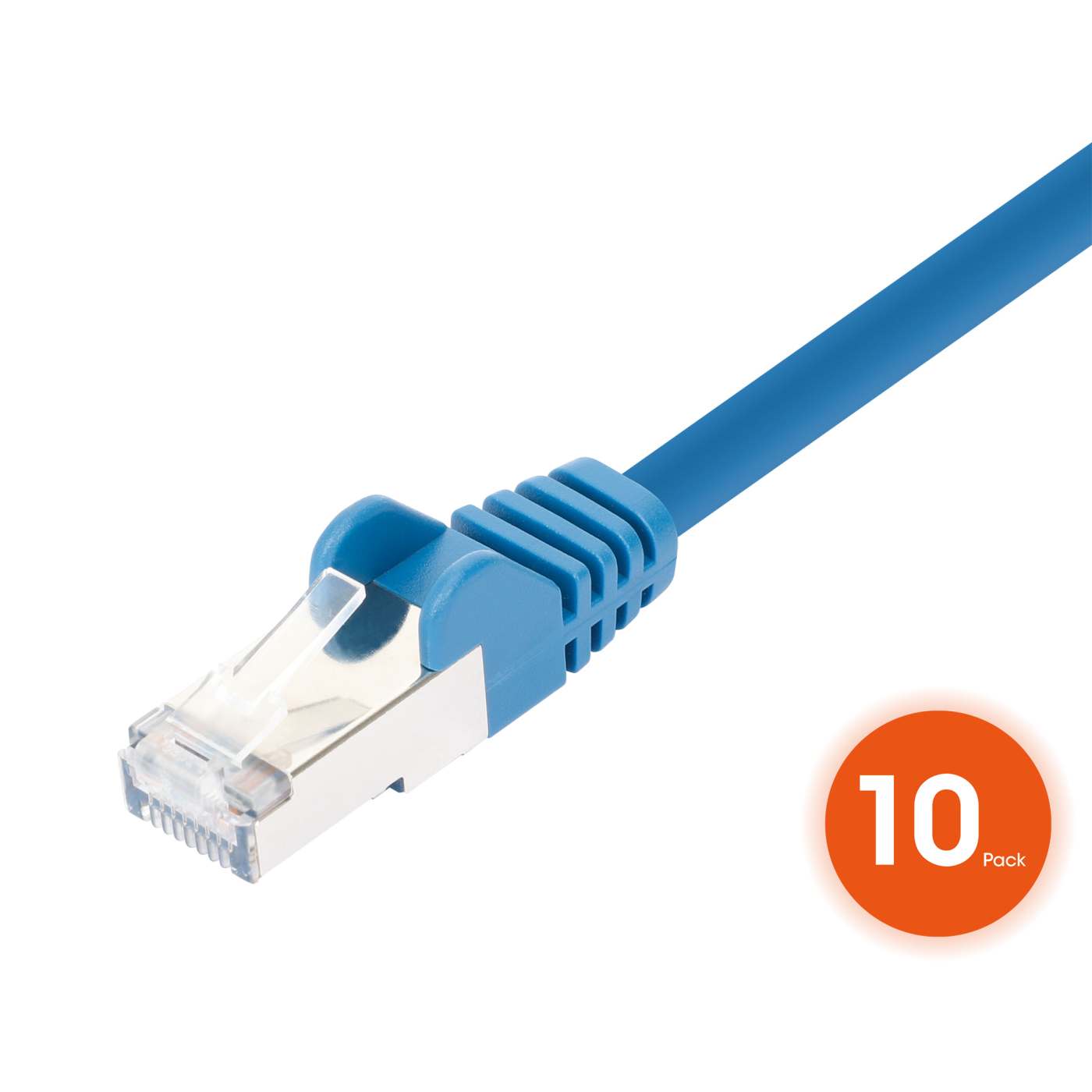 Cat8.1 U/FTP Slim Network Patch Cable, 10 ft., Blue, 10-Pack Image 3