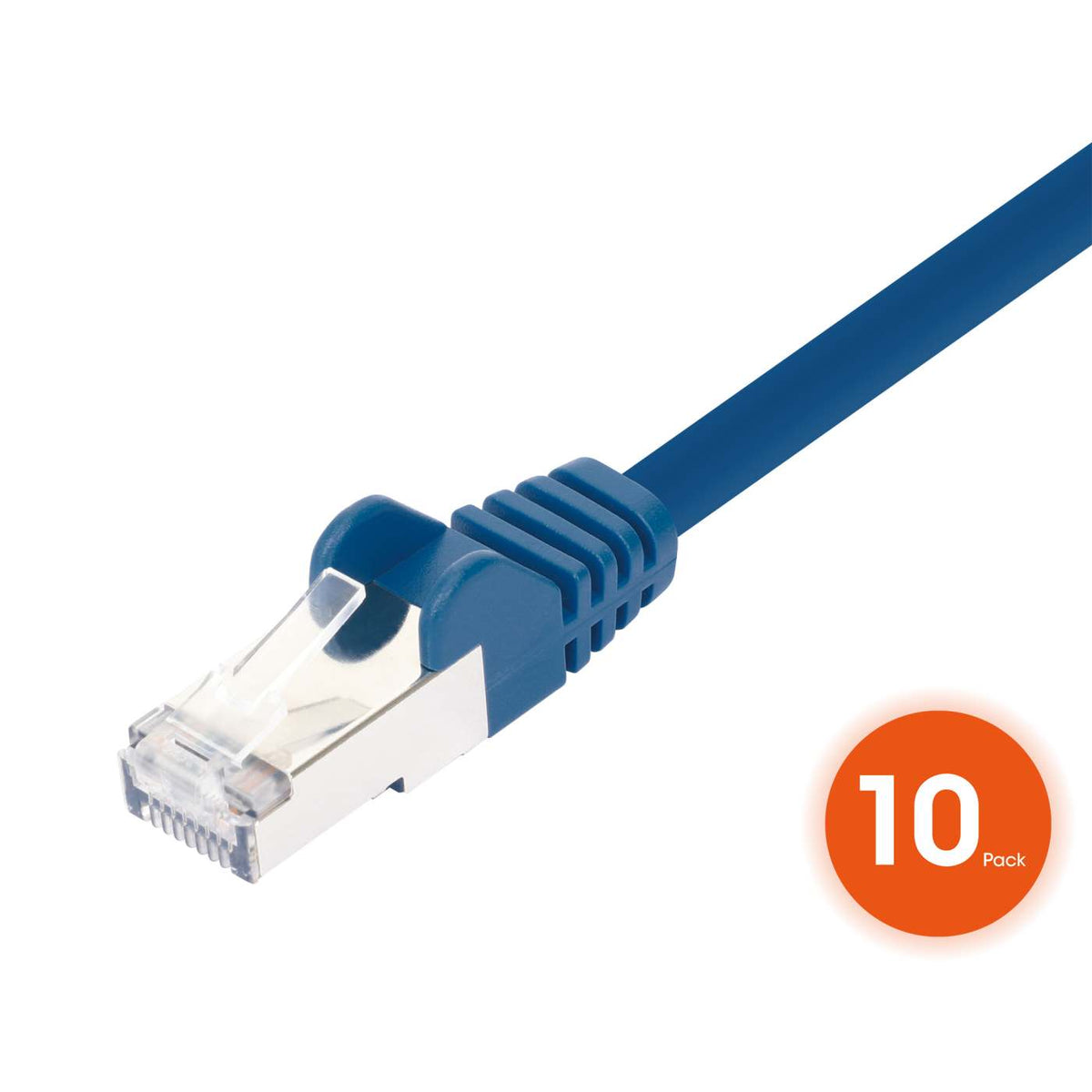 Cat8.1 U/FTP Slim Network Patch Cable, 10 ft., Blue, 10-Pack Image 3