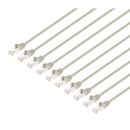 Cat8.1 U/FTP Slim Network Patch Cable, 10 ft., Gray, 10-Pack Image 1