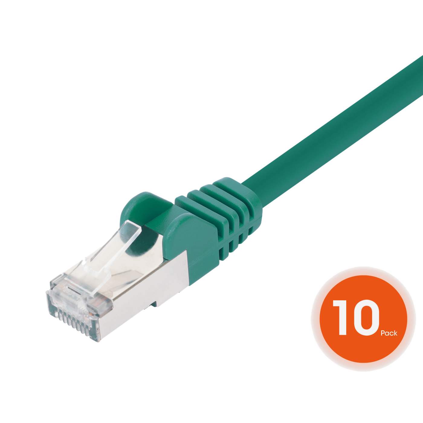 Cat8.1 U/FTP Slim Network Patch Cable, 10 ft., Green, 10-Pack Image 3