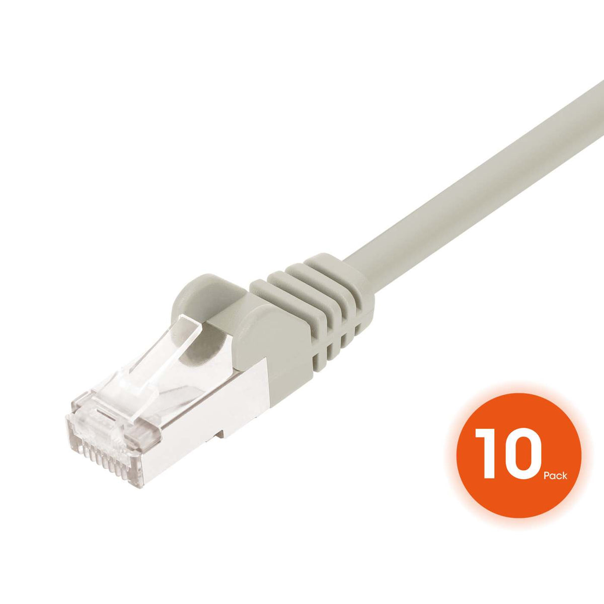 Cat8.1 U/FTP Slim Network Patch Cable, 14 ft., Gray, 10-Pack Image 3