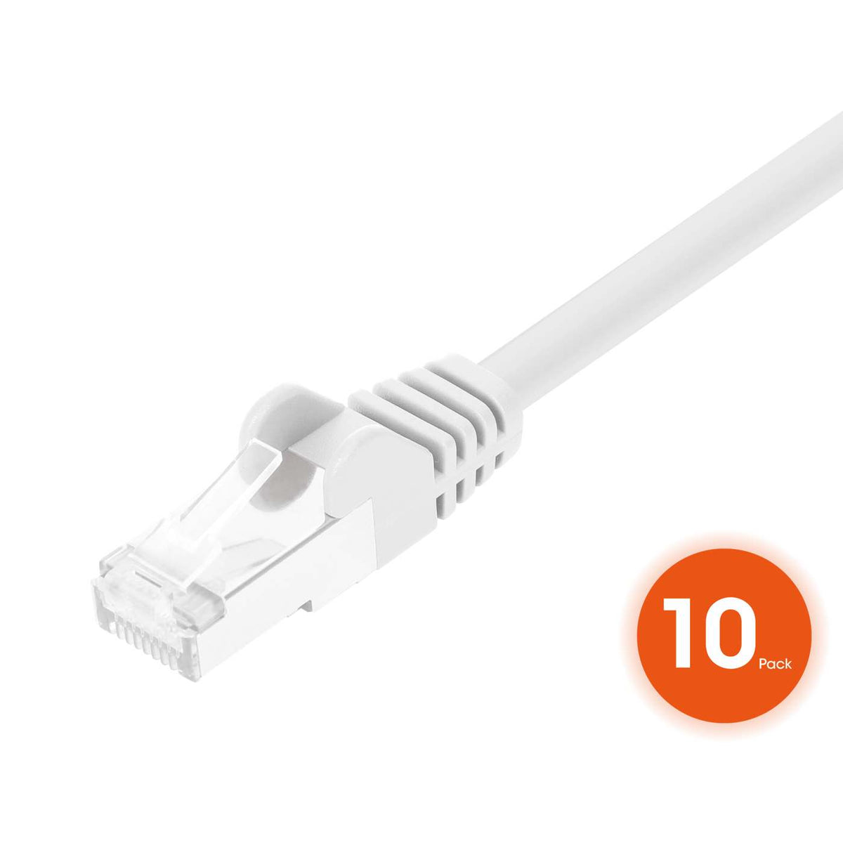 Cat8.1 U/FTP Slim Network Patch Cable, 14 ft., White, 10-Pack Image 3