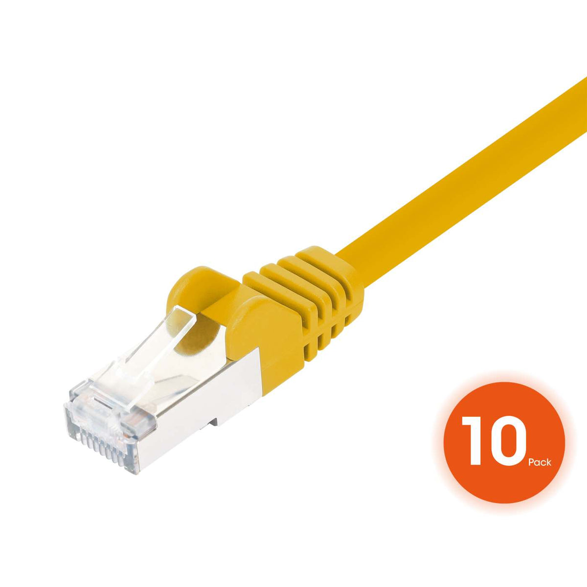 Cat8.1 U/FTP Slim Network Patch Cable, 3 ft., Yellow, 10-Pack Image 3