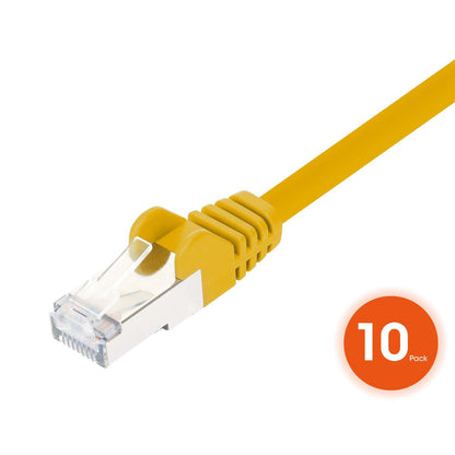 Cat8.1 U/FTP Slim Network Patch Cable, 5 ft., Yellow, 10-Pack Image 3