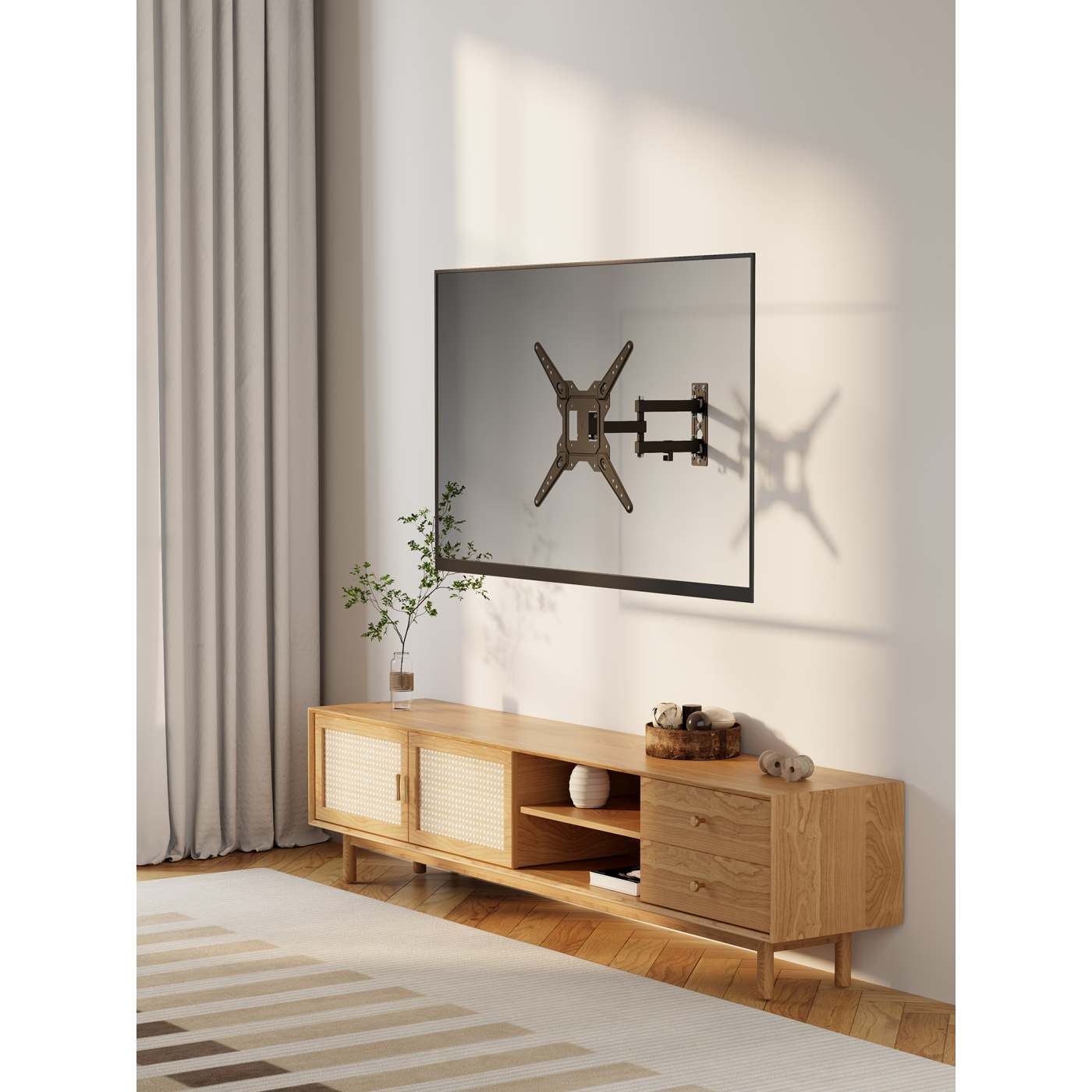 Full Motion TV Wall Mount with Articulating Arm, for 23" to 55" Displays Image 5