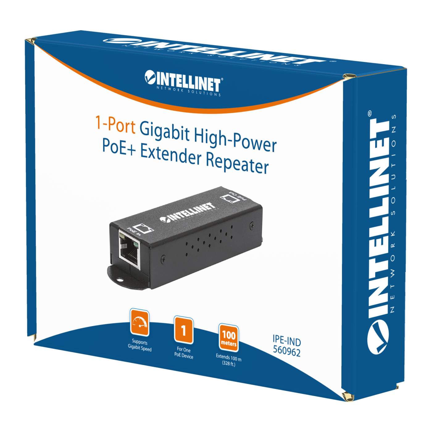 Gigabit High-Power PoE+ Extender Repeater Packaging Image 2