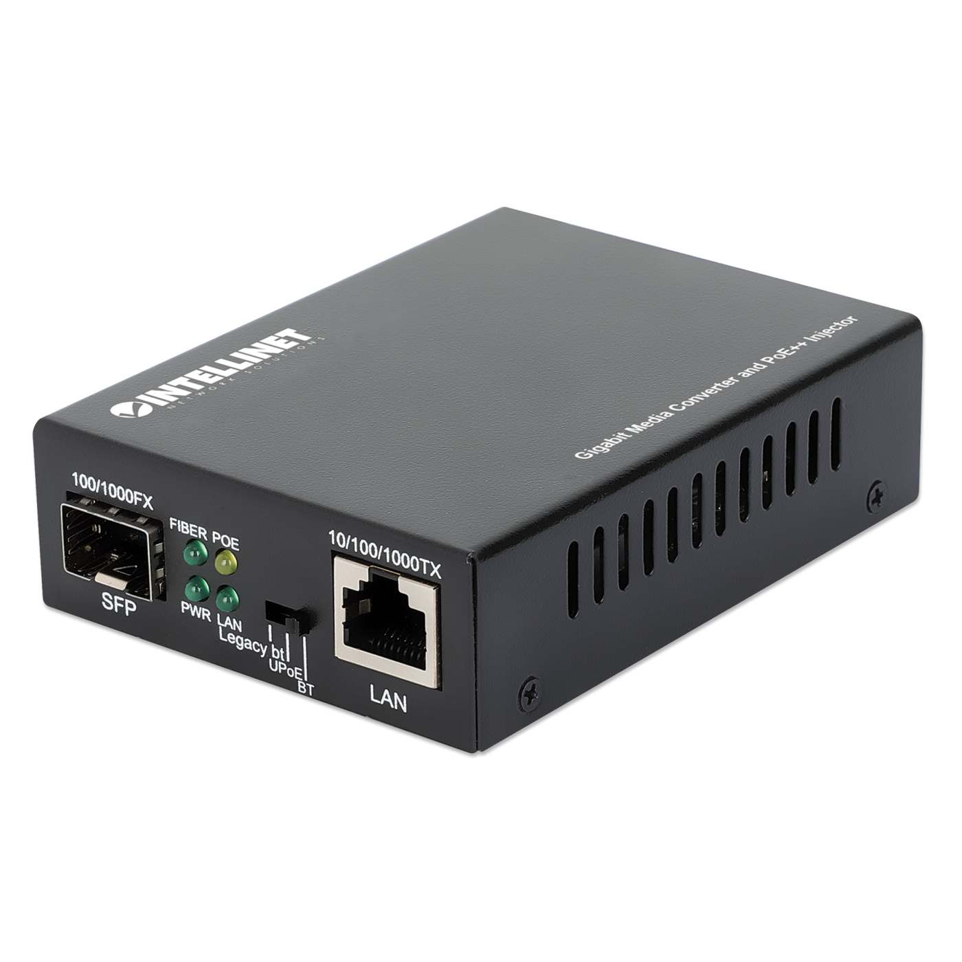 Gigabit Media Converter and PoE++ Injector Image 1