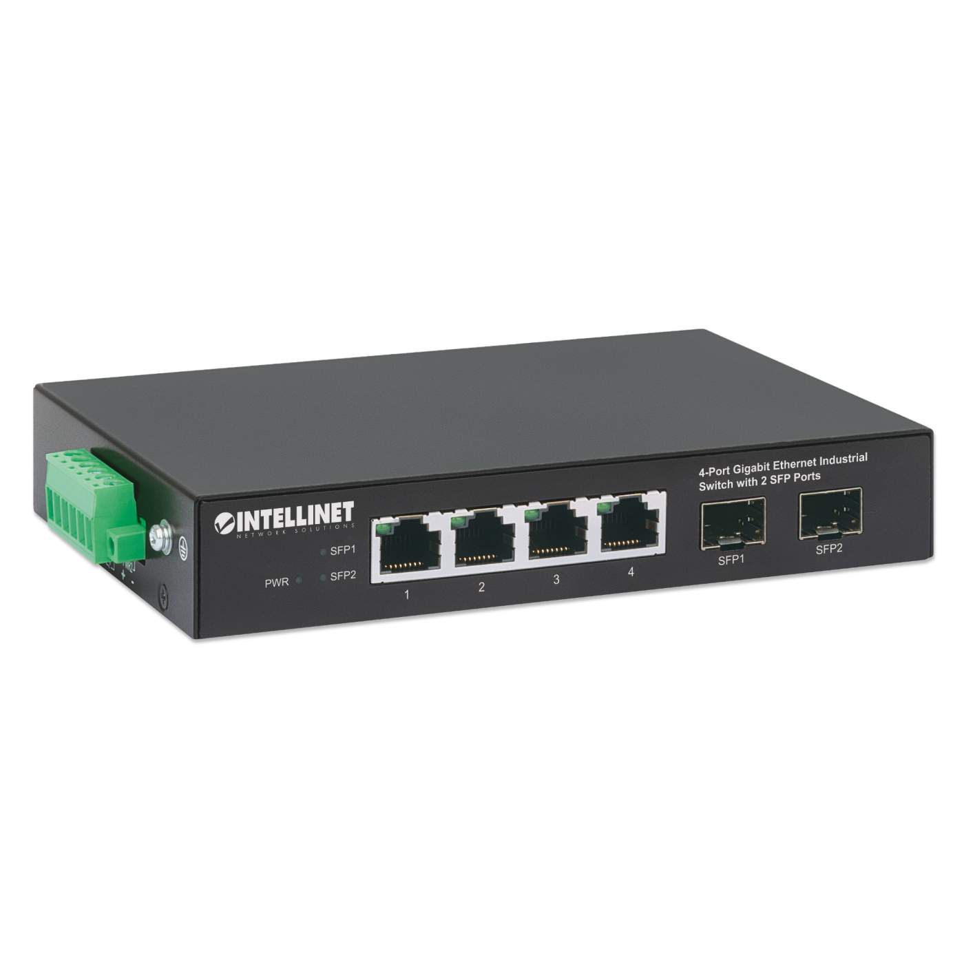 Industrial 4-Port Gigabit Ethernet Switch with 2 SFP Ports Image 3