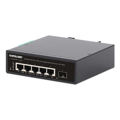 Industrial 6-Port PoE+ Switch with 5 Gigabit Ethernet Ports and 1 SFP Uplink Image 2
