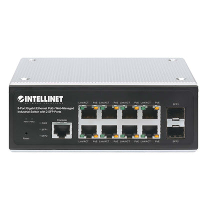 Industrial 8-Port Gigabit Ethernet PoE+ Layer 2+ Web-Managed Switch with 2 SFP Ports Image 4