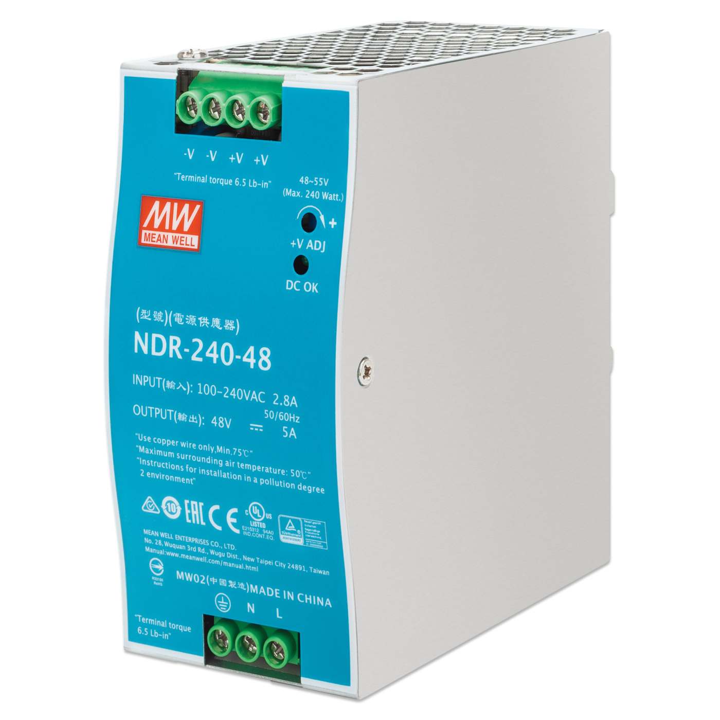 Industrial DIN-Rail Mount Power Supply Unit (PSU) 240W Image 1