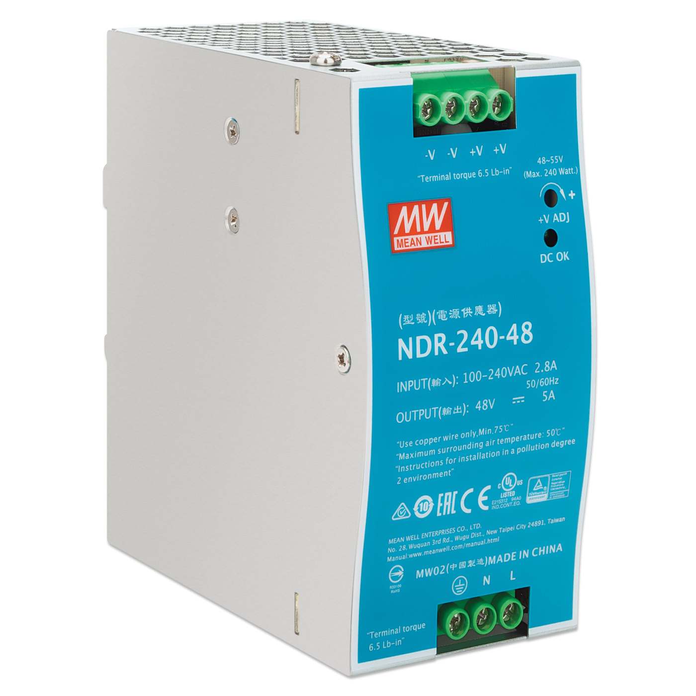 Industrial DIN-Rail Mount Power Supply Unit (PSU) 240W Image 2