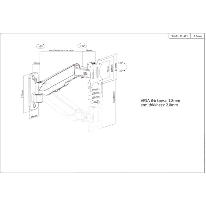 Universal Gas Spring Monitor Wall Mount Image 8