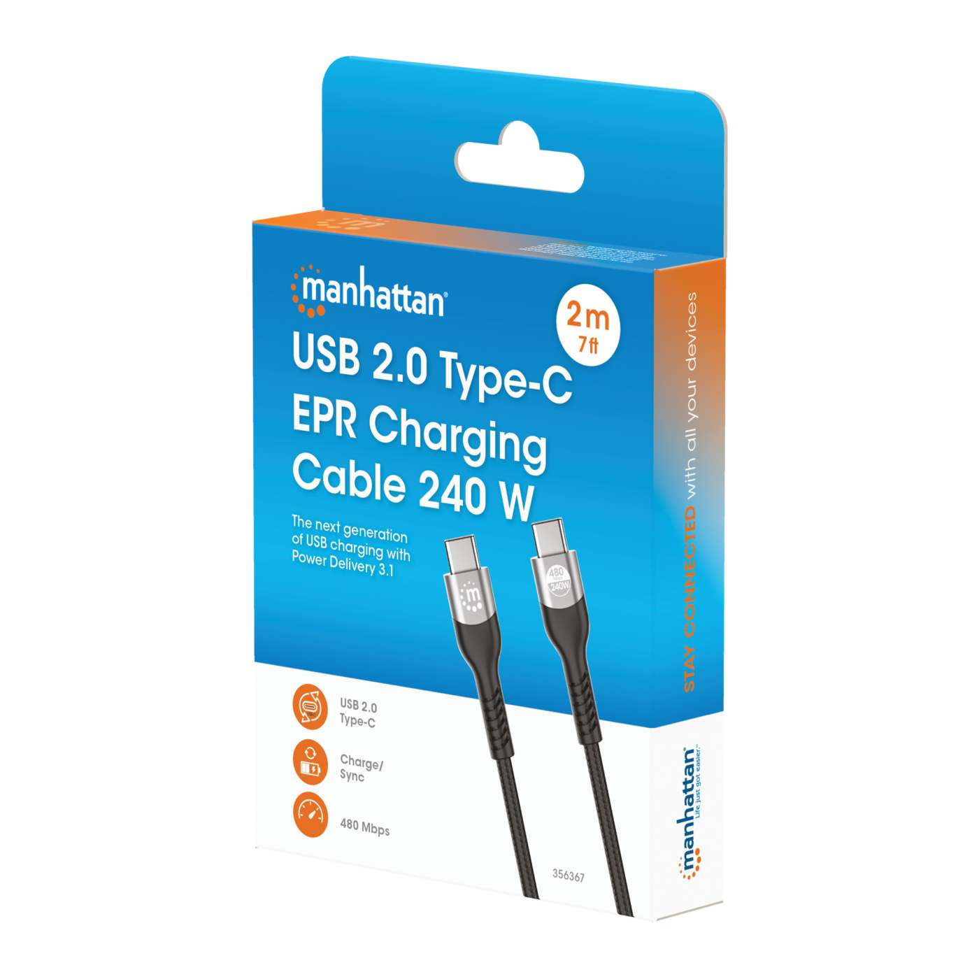 USB 2.0 Type-C EPR Charging Cable 240 W / PD 3.1 Packaging Image 2