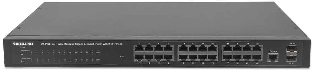 24-Port Gigabit Ethernet PoE+ Web-Managed Switch with 2 SFP Ports Image 4
