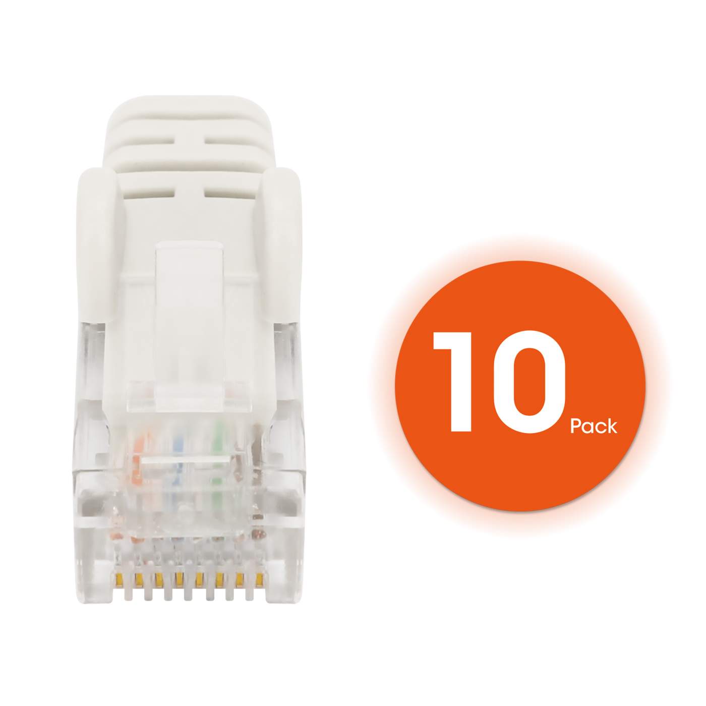 Cat6 U/UTP Slim Network Patch Cable, 10 ft., White, 10-Pack Image 5