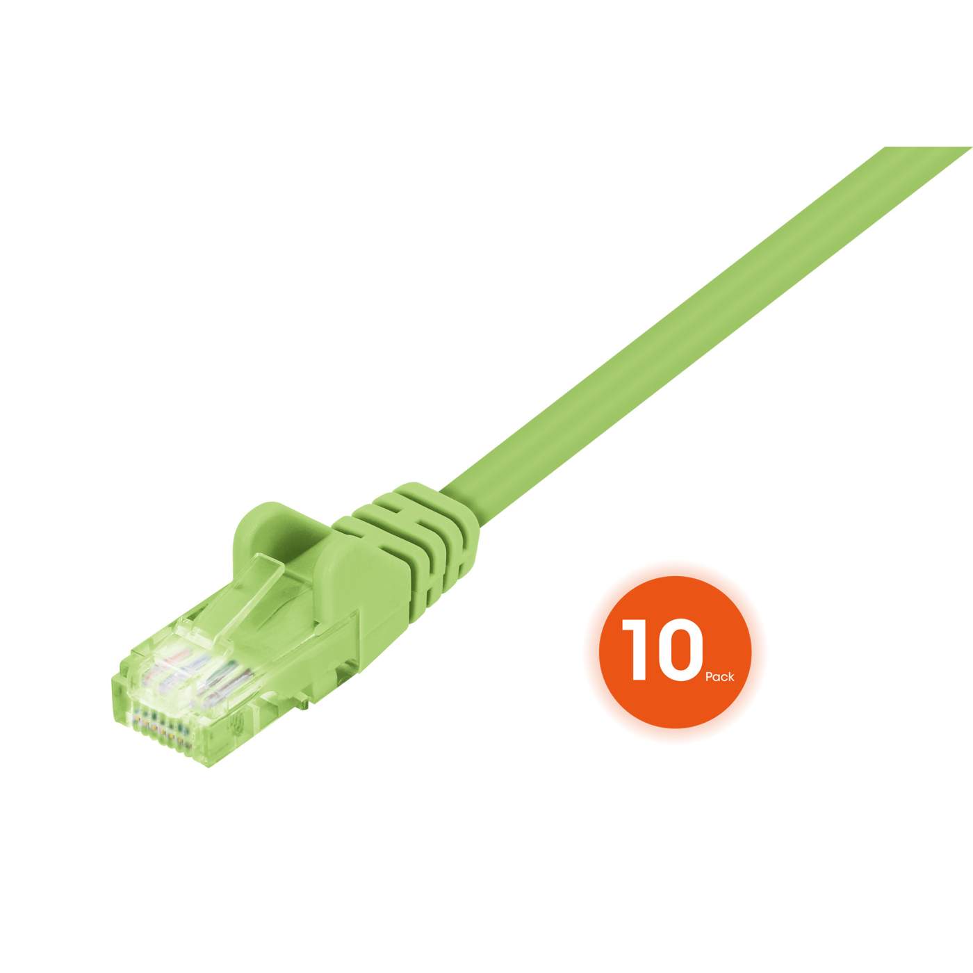 Cat6 U/UTP Slim Network Patch Cable, 14 ft., Bright Green, 10-Pack Image 3